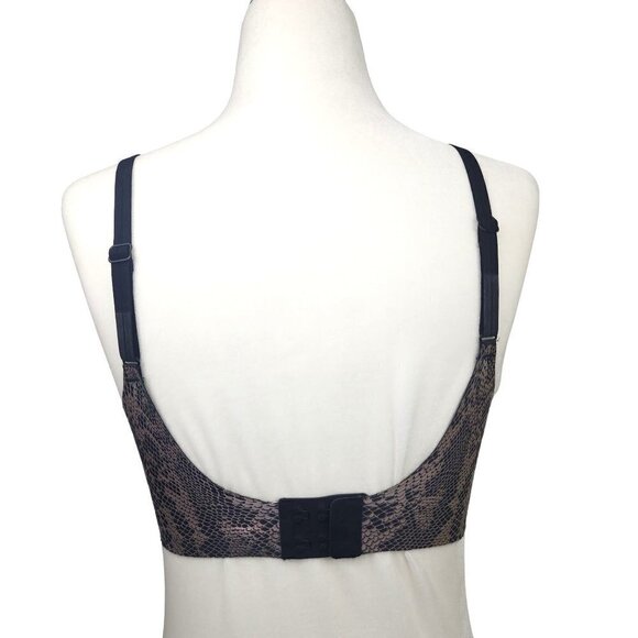 NEW Victoria's Secret Padded No-Wire Push Up Bra Pink Snake Print 32DD - Picture 3 of 12